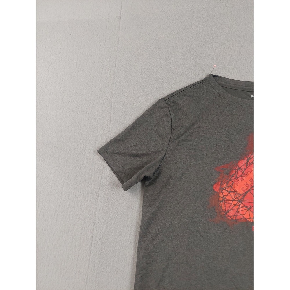 Reebok Boy T Shirt L Gray Graphic Tee 100% Polyester Short Sleeve Round Neck - Picture 3 of 16